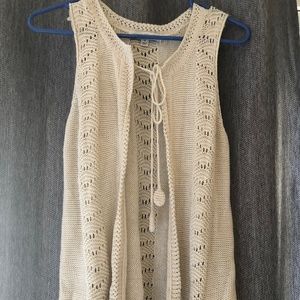 Small Cream crochet jacket with light shimmer - 12